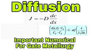 Numerical based on Diffusion ProcessFicks First lawFicks Second LawApplication of Ficks Law [upl. by Lletram]