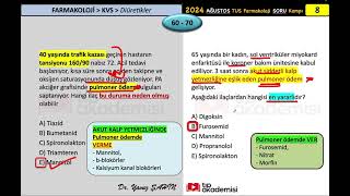 2024 Ağustos TUS Farmakoloji Soru Kampı  Örnek Soru Çözümü [upl. by Stavro]