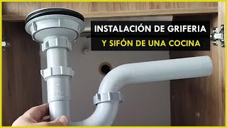 ¿Cómo instalar grifería y sifón de cocina Construcción [upl. by Aynotal1]