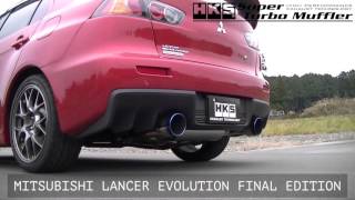 MITSUBISHI LANCER EVOLUTION FINAL EDITION HKS Super Turbo Muffler [upl. by Oisorbma]