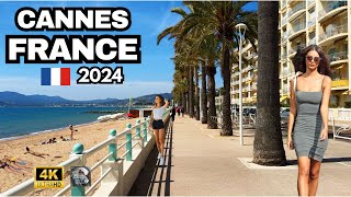 Walking tour in Cannes France 4k  Beach Cannes French  Riviera France [upl. by Ayifas]