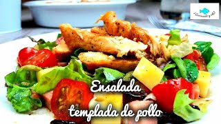 ENSALADA TEMPLADA de POLLO Con vinagreta de miel 🍯 deliciosa ensalsadadepollo vinagretademiel [upl. by Vicki]