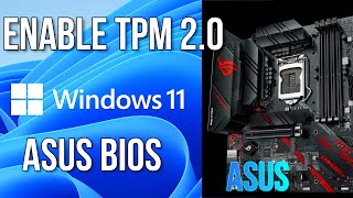 How to enable TPM 20 in ASUS Bios for Windows11  turn on tpm in asus motherboard [upl. by Ariem]