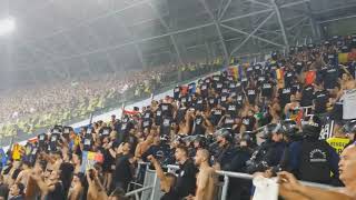 Hungary  Romania  Romanian Fans  Treceți batalioane române Carpații [upl. by Yatnuhs]