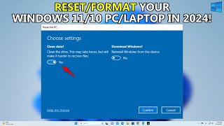 How To Reset Windows 1011  How To Format Laptop 2024 [upl. by Binetta691]