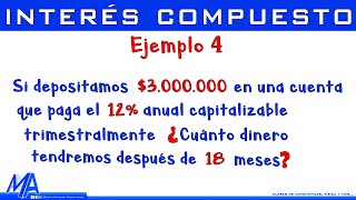 Interés compuesto  Ejemplo 4 Hallar el valor final o monto  interés capitalizable [upl. by Nobel668]