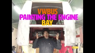 VW Bus Restoration  How to paint your engine bay at home  PART 4 vwrestoration [upl. by Neehsuan619]