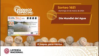 Sorteo Zodiaco Especial No 1651 alusivo al quotDía mundial del Aguaquot [upl. by Oirtemed68]