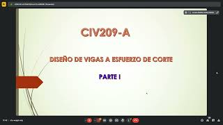 Clases CIV209 A  Diseño de viga a Esfuerzo de Corte Parte 1 [upl. by Elison102]