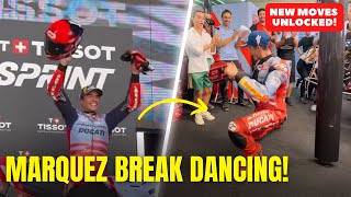 Marc Marquez BREAKDANCING After Winning Aragon GP Sprint Race  quotMARC IS BACKquot Dance [upl. by Atinnor56]