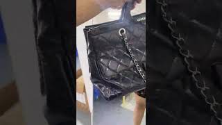 Chanel Black Quilted Glazed Leather CC Delivery Tote  Luxe Review amp Unboxing [upl. by Karlan]