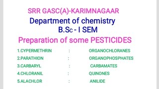 PREPARATION OF PESTICIDES CYPERMETHRINCHLORANILPARATHIONCARBARYLALACHLOR [upl. by Zaraf]