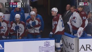 MacKinnon gets unsportsmanlike  misconduct shouting at ref after Makar injury [upl. by Catherine]