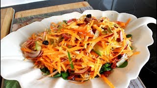 How To Make Carrot And Apple Salad Recipe  Chef Ricardo Juice Bar [upl. by Yug303]