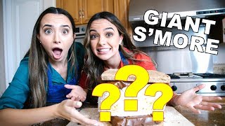 TOO BIG TO EAT Trying The GIANT S’MORE CHALLENGE  Merrell Twins [upl. by Howell]