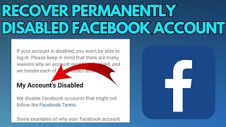 How to Recover Permanently Disabled Facebook Account 2023  Disabled Facebook Account Recovery [upl. by Aratnahs]