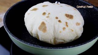 Only 3 Ingredients  Pita Bread at home  Flatbread Recipe No Oven No Yeast   Pita Bread Recipe [upl. by Nortad]