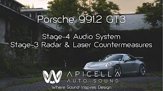 Apicella Auto Sound  Stage 4 Porsche 9912 GT3 HighEnd Audio System amp RadarLaser Countermeasures [upl. by Ahseekat]