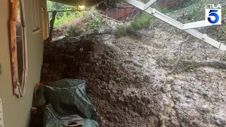 Mudslide damages home in Baldwin Hills [upl. by Murvyn687]