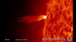 Solar flares  A new sunspot will soon emerge in the East of the Sun Dec 16th 2012  Video Vax [upl. by Eitsirc]