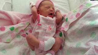 Newborn Baby Girl Early Wake Up amp Stretching [upl. by Ainoek]