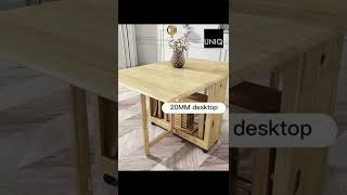 Modern Style Burlywood Storage Table 4 Chairs Folding Wooden Dining Table [upl. by Lady28]