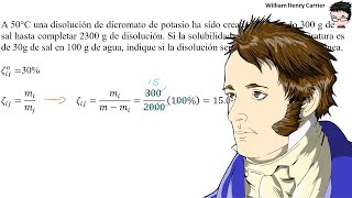 Calcular 𝐬𝐨𝐥𝐮𝐛𝐢𝐥𝐢𝐝𝐚𝐝 𝐜𝐫í𝐭𝐢𝐜𝐚 300 g dicromato de potasio en 2300 kg de solución á𝐥𝐠𝐞𝐛𝐫𝐚 [upl. by Rosanna]