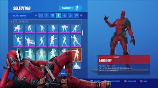 NEW DEADPOOL Skin Showcase With ALL 316 Fortnite Dance Emotes including MARVEL amp Rare Emotes [upl. by Hnid726]