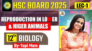 Class XII Biology  L 1  2 Reproduction in Lower amp Higher Animals  By Tapi Miss [upl. by Ailak]