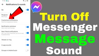 how to turn off messenger message sound  messenger notification sound  messenger settings [upl. by Lacym863]