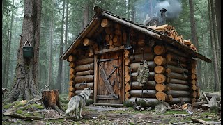 Living Off the Grid in a Cabin We Built Ourselves Build Log Cabin [upl. by Allimak]