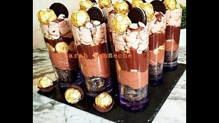 اكواب موس الشوكولاتة و كرام ديسار Les coupes ganache au chocolat et la crème déssert [upl. by Tiffany]