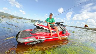 PESCANDO de JET SKI no PANTANO MAS O PIOR ACONTECEU [upl. by Ennayehc440]