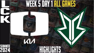 DK vs BRO Highlights ALL GAMES  LCK Summer 2024 W5D1  Damwon KIA vs OKSavings Brion Week 5 Day 1 [upl. by Reddy332]