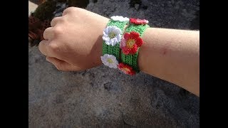 BRAZALETE PRIMAVERAL A GANCHILLO O CROCHET [upl. by Torrey]