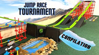 DIECAST CARS RACING  JUMP TOURNAMENT RACE COMPILATION ALL GROUPS [upl. by Roinuj200]