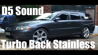 Volvo V70 D5 Turbo Back Stainless Exhaust Sound Acceleration Noise Revs Nearly Straight Through Pipe [upl. by Aible998]