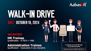 Aabasoft Walkin Drive for HR and Administration Trainees [upl. by Ynohtona]