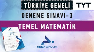 PARAF YAYINLARI TÜRKİYE GENELİ DENEME SINAVI 3  TYT TEMEL MATEMATİK [upl. by Gib391]