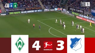 SV Werder Bremen gegen TSG Hoffenheim 43  Bundesliga 202425  Spielen Höhepunkte [upl. by Tilden383]