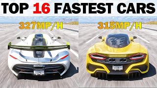 TOP 16 FASTEST CARS IN FORZA HORIZON 5 300MPH [upl. by Goth]