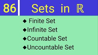 86 Finite Set  Infinite Set  Countable Set  Uncountable Set  By Sarfaraj Sir [upl. by Allemac]