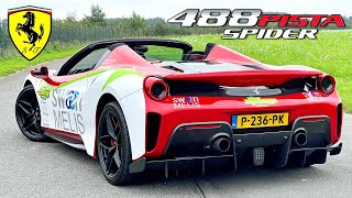 720HP FERRARI 488 PISTA SPIDER  339KMH REVIEW on AUTOBAHN [upl. by Neryt507]