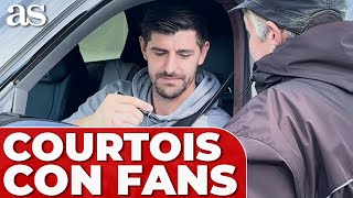 REAL MADRID  COURTOIS para con los AFICIONADOS en VALDEBEBAS [upl. by Notslar]