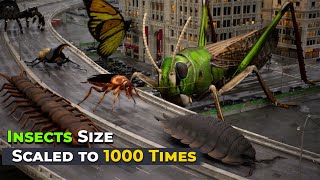 If Insects Size Increased to 1000 Times Imaginary Size Comparison bugs [upl. by Farhsa]