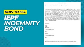 IEPF Indemnity Bond  How to fill Indemnity Bond  How to prepare Indemnity Bond  V3 Portal IEPF5 [upl. by Aniras]