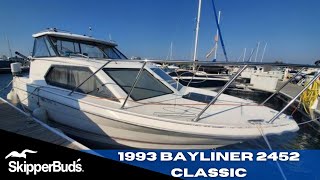 1993 Bayliner 2452 Classic Fishing Boat Tour SkipperBuds [upl. by Urias433]