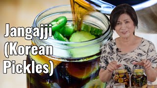 How to make Korean pickles jangajji 장아찌 Quick delicious and crunchy [upl. by Olympium]