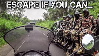 ESCAPE from a COUNTRY at WAR  Motorcycle World Tour  Africa 51 [upl. by O'Reilly629]