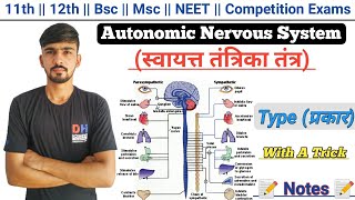 Autonomic Nervous System In Hindi  Types Function  Human Physiology  By Dadhich Sir [upl. by Llenram882]